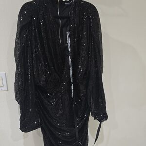 PrettyLittleThing Shimmering Black Sequin Dress